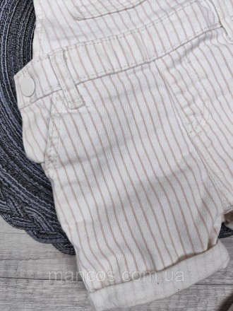 Детский джинсовый комбинезон шорты для девочки Primark белый в полоску 
Производ. . фото 5
