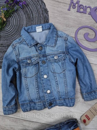 Детский джинсовый пиджак H&M синий 
Производитель: H&M 
Состояние: б/у, в идеаль. . фото 3