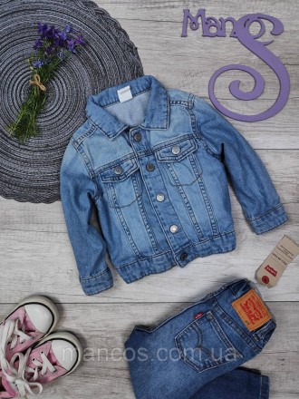 Детский джинсовый пиджак H&M синий 
Производитель: H&M 
Состояние: б/у, в идеаль. . фото 2