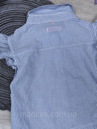 Детская рубашка без рукавов для девочки Pocopiano голубая в полоску 
Состояние: . . фото 8