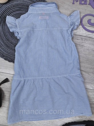 Детская рубашка без рукавов для девочки Pocopiano голубая в полоску 
Состояние: . . фото 7