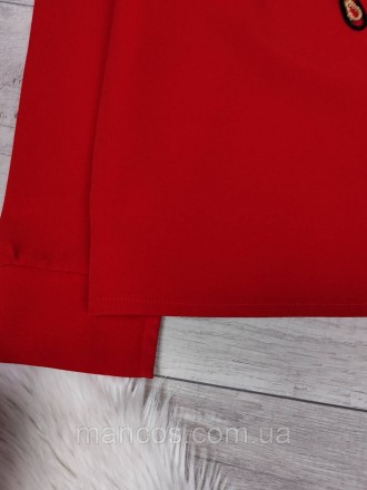 Женский красный объемный брючный костюм Karelle's блуза с длинным рукавом и кюло. . фото 8