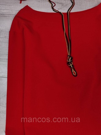 Женский красный объемный брючный костюм Karelle's блуза с длинным рукавом и кюло. . фото 7