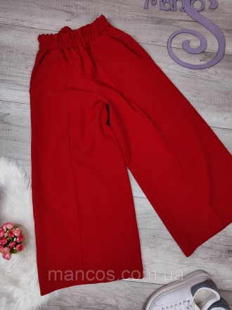 Женский красный объемный брючный костюм Karelle's блуза с длинным рукавом и кюло. . фото 9
