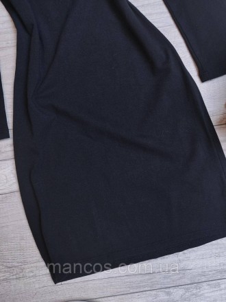Женское платье с приспущенными плечиками Tally Weijl чёрное с надписью Los Angel. . фото 8