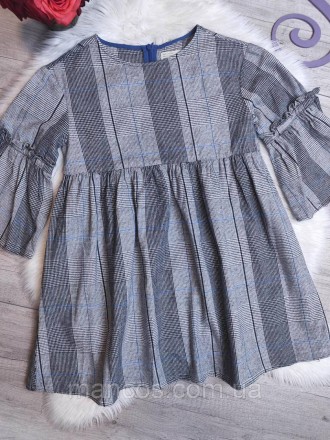 Детское платье для девочки Zara серое в клетку 
Состояние: б/у, в отличном состо. . фото 3