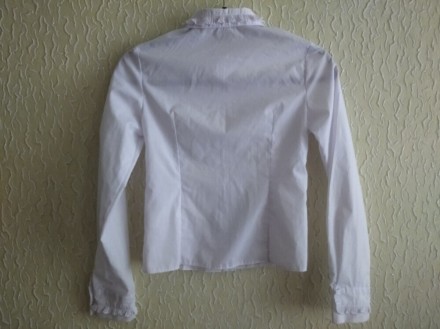 Белая школьная рубашка, рубашка длинный рукав в школу на девочку ,р.146, Польша,. . фото 3
