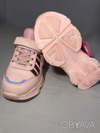 Кроссовки на девочку розовые шнурки липучки 
Распродажа !
Детские кроссовки на л. . фото 1
