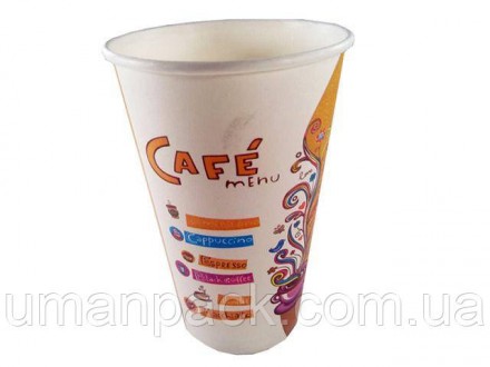 Стакан бумажный 500 мл(16oz) "№202 Cafe Menu" Маэстро (35 шт). Умань. фото 1 Стакан бумажный 500 мл(16oz) "№202 Cafe Menu" Маэстро (35 шт). Умань. фото 1