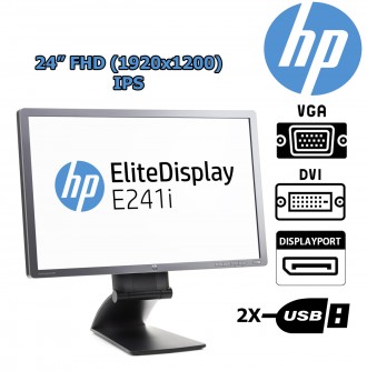 HP EliteDisplay E241i 24" FHD (1920x1200) IPS DP/DVI/VGA Pivot Plug and Play
Мы . . фото 2