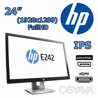 Монитор б/у HP EliteDisplay E242 24" 1920x1200(16:10) IPS HDMI/VGA/DP/USBhub/Piv. . фото 1