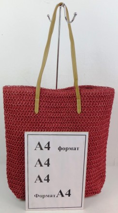 Плетеная сумка на пляж, сумка шоппер два в одном Esmara красная Описание товара . . фото 8