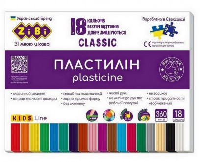 Пластилин ZiBi KIDS Line CLASSIC 18 цветов 360г ZB.6235
 
Набор пластилина CLASS. . фото 2