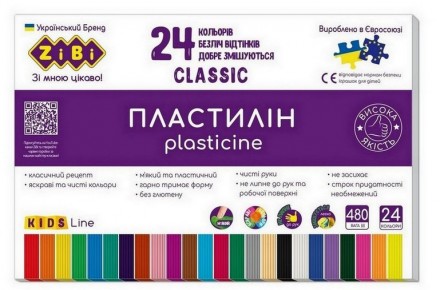 Пластилин ZiBi KIDS Line CLASSIC 24 цвета 480г ZB.6236
 
Набор пластилина CLASSI. . фото 2