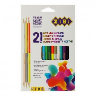 Карандаши цветные ZiBi KIDS Line 18шт 21 цвет, трехгранные ZB.2441
 
Набор цветн. . фото 2