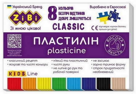 Пластилин ZiBi KIDS Line CLASSIC 8 цветов 160г ZB.6231
 
Набор пластилина CLASSI. . фото 2