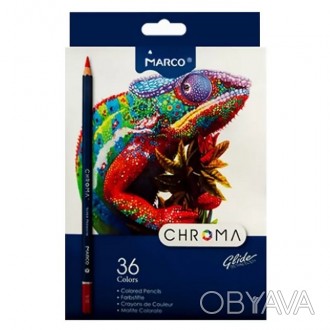 ОКарандаши цветные MARСO Chroma 36 цветов 8010-36СВ
 
Цветные карандаши Marco Ch. . фото 1