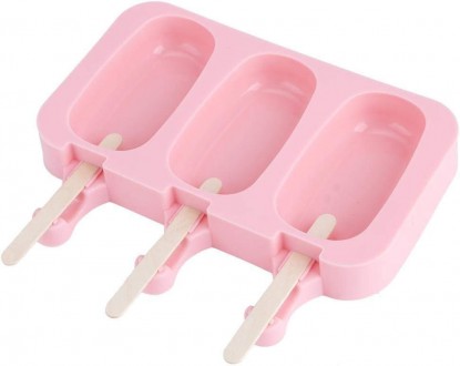 Форма силиконовая для мороженого Эскимо и евродесертов с палочками на 3 ячейки п. . фото 9