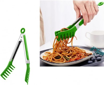 Щипцы грабли для спагетти пластиковые с ручками из нержавеющей стали, станут нез. . фото 2