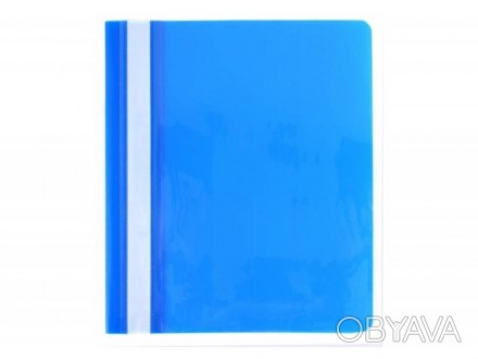 Папка пластикова швидкозшивач Eкономікс A5 глянець б/п синя E31507-02. . фото 1