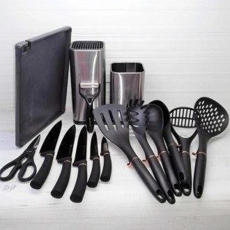 Большой набор кухонных принадлежностей с ножами, на подставке Edenberg / Набор н. . фото 5