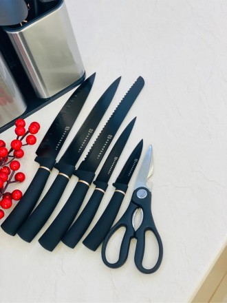Большой набор кухонных принадлежностей с ножами, на подставке Edenberg / Набор н. . фото 4