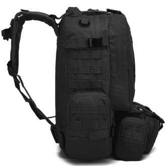 Тактический черный рюкзак выполнен из высококачественных материалов. На наружной. . фото 8