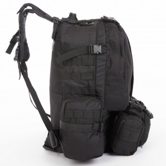 Тактический черный рюкзак выполнен из высококачественных материалов. На наружной. . фото 17