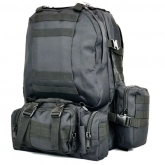 Тактический черный рюкзак выполнен из высококачественных материалов. На наружной. . фото 37