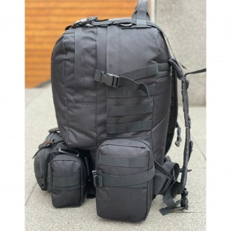 Тактический черный рюкзак выполнен из высококачественных материалов. На наружной. . фото 29