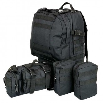 Тактический черный рюкзак выполнен из высококачественных материалов. На наружной. . фото 18