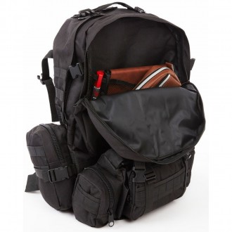 Тактический черный рюкзак выполнен из высококачественных материалов. На наружной. . фото 31