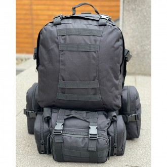 Тактический черный рюкзак выполнен из высококачественных материалов. На наружной. . фото 27