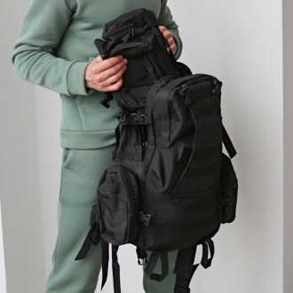 Тактический черный рюкзак выполнен из высококачественных материалов. На наружной. . фото 22