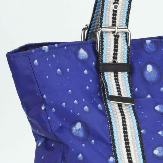 Женская повседневная сумка из зонтичной ткани на двух длинных, плоских ручках с . . фото 3