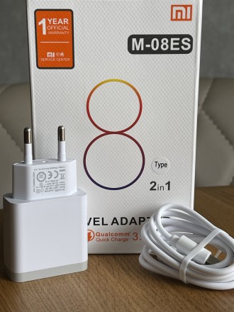Швидкий зарядний пристрій для Xiaomi Mdy-08-ei 18w qc 3.0 + кабель Type C
 
Наді. . фото 2