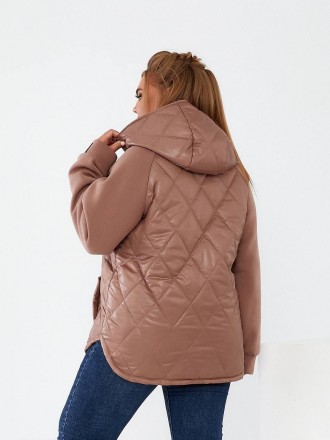 
Женская демисезонная куртка батал комбинированная с капюшоном.
Код 016750
Цвета. . фото 5