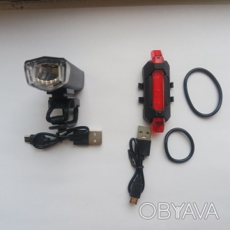 Компактные, бюджетные фонарики с аккумулятором и USB зарядкой (2 провода в компл. . фото 1