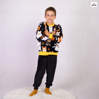 Пижама детская для мальчика махровая теплая черный 36-42 р.
Детская подростковая. . фото 3