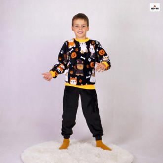 Пижама детская для мальчика махровая теплая черный 36-42 р.
Детская подростковая. . фото 2