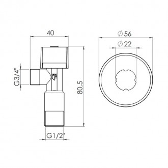 Кран приладовий кульовий SD Forte 1/2"х3/4" виготовляється з латуні з хромованим. . фото 3