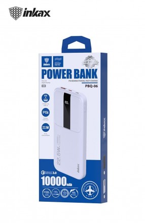 ОПИСАНИЕ
Inkax PBQ-06 PD+QC 3.0 10 000mAh Power Bank
	Дисплей питания: ЖК-цифров. . фото 2