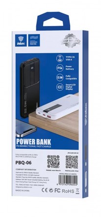 ОПИСАНИЕ
Inkax PBQ-06 PD+QC 3.0 10 000mAh Power Bank
	Дисплей питания: ЖК-цифров. . фото 6