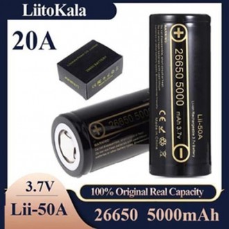Акумулятор високострумовий 26650, LiitoKala Lii-50A, 5000mAh, ОРІГІНАЛ
5000 mAh . . фото 2