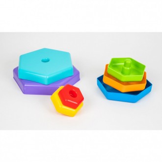 Універсальна іграшка розвиваюча "пірамідка-радуга "в коробці 39363, яка складаєт. . фото 3