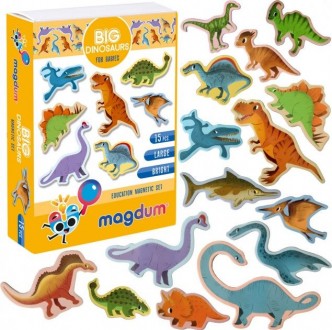 Набір ламінованих магнітних фігурок «Великі динозаври». За допомогою барвистих м. . фото 2