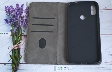 
Кожаный чехол для Xiaomi Redmi Note 7 серого цвета - идеальный выбор для любите. . фото 3