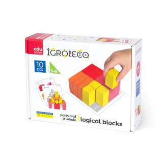 Ігрова математика для малюків! Розвиваючий дерев'яний набір логічних кубиків з к. . фото 2