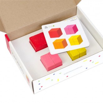 Ігрова математика для малюків! Розвиваючий дерев'яний набір логічних кубиків з к. . фото 6