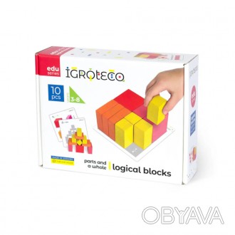 Ігрова математика для малюків! Розвиваючий дерев'яний набір логічних кубиків з к. . фото 1